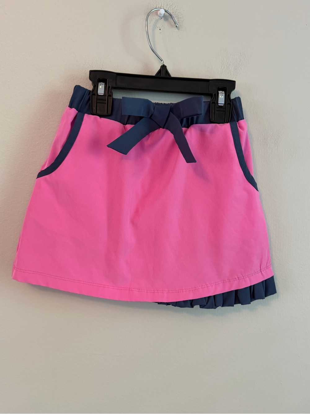 Turtles & Tees Pink Skirt with Navy Trim and Bow